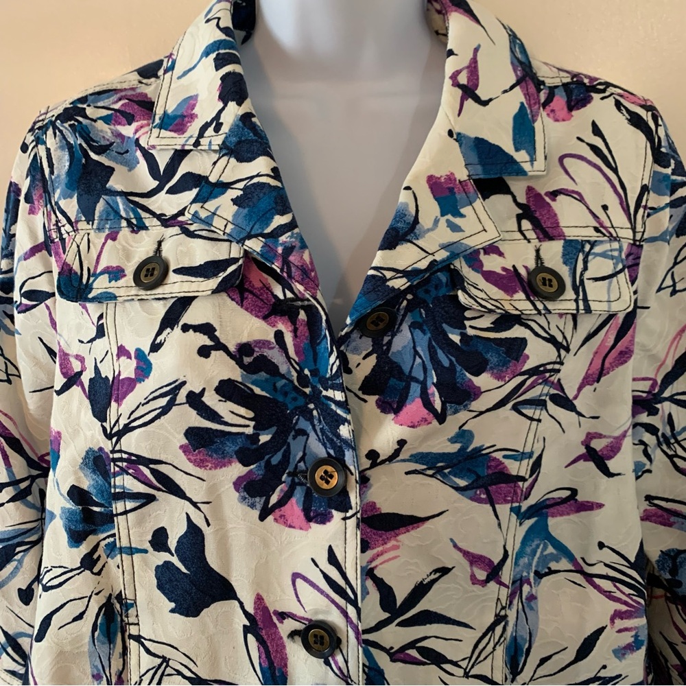 TanJay Floral Print Blazer Jacket Sz 8P - Picture 2 of 14